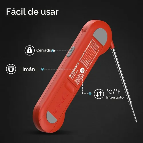 Vista 7 de Termómetro digital de lectura instantánea de 0.5 segundos para carne con precisión de ± 0.5 ℉, termómetro de alimentos para cocinar utensilios