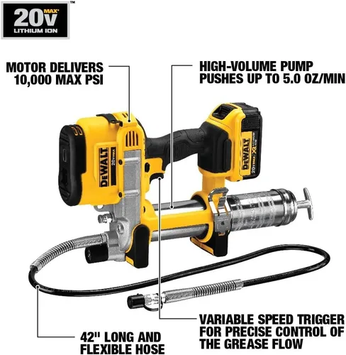 Vista 2 de DEWALT - Pistola de engrasar inalámbrica, 20 V máximo