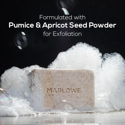 Vista 3 de MARLOWE. Jabón exfoliante corporal No. 102, 7 onzas, madera de cedro y sal marina, barra de jabón exfoliante con manteca de karité, aceite de oliva