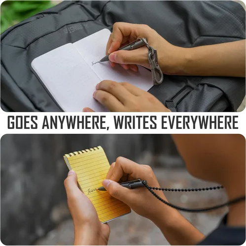 Vista 4 de KeyUnity KP05SW Bolt Action Pen con clip y KM17SW Titanio EDC Mosquetón Llavero Clip con Anillo D