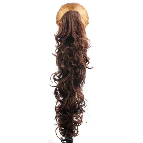 Vista 12 de S-ssoy extensión de cabello sintético rizado para cola de caballo de 31 pulgadas de largo con pinza de garra, pieza de pelo para coleta ondulado 12#