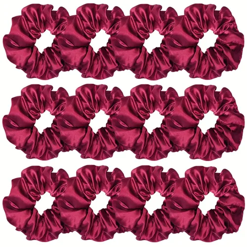Vista 16 de Sufermoe 12 bandas elásticas para el cabello de seda satinada, color azul surtido de 4.5 pulgadas para mujeres y niñas