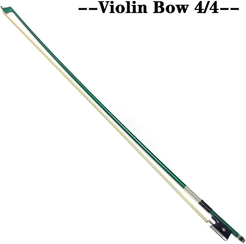 Vista 2 de LIEKE Arco de violín de fibra de carbono 4/4 tamaño completo ligero arco de violín (tamaño 4/4, verde)