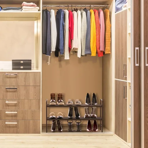 Vista 9 de Simple Houseware - Organizador de almacenamiento para zapatero de 2 niveles, color bronce