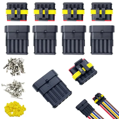 Vista 7 de 20 Kits Conector de 1 Pin Conectores Eléctricos Automotrices de Conexión Rápida Conectores de Alambre de 1 Pin Conector Impermeable Conector