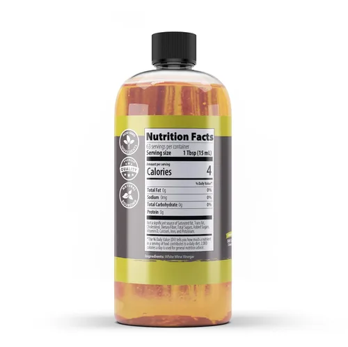 Vista 6 de Birch & Meadow 16 onzas líquidas, vinagre de vino blanco, fabricado en Italia con uvas de primera calidad, sin OMG