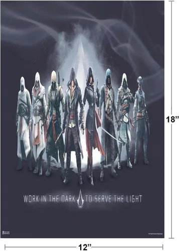 Vista 3 de Póster de Assassins Creed Work in the Dark to Serve the Light Syndicate Cool Wall Art Poster de 18 x 12 pulgadas