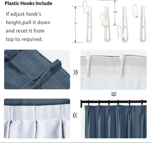 Vista 4 de Macochico Cortinas plisadas opacas para dormitorio, aislamiento térmico, cortinas de bloqueo de luz, paneles de cortina de ventana para sala