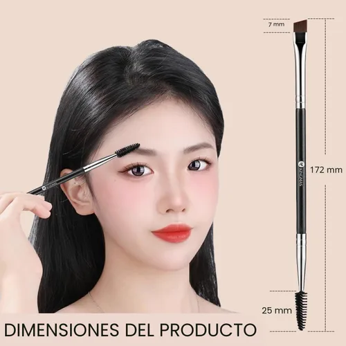 Vista 5 de KINGMAS Cepillo para Cejas Spoolie Profesional de Doble Punta con Ángulo para Delinear y Dar Forma a las Cejas o Pestañas (Negro)