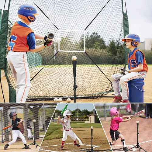 Vista 6 de Baseball Tee Batting Tee Softball Tee Portable Travel Hitting Tee,Easy Adjustable Height,Stable Tripod Stand