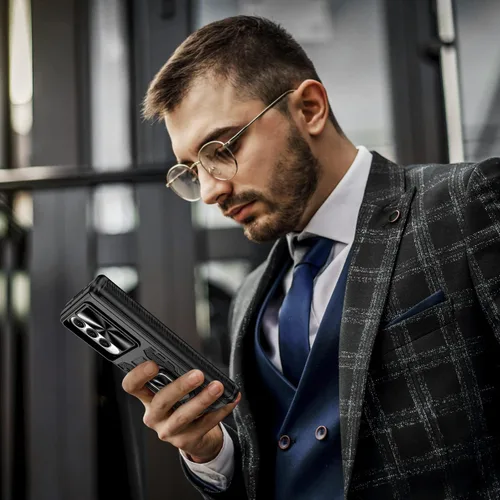 Vista 6 de VEGO Funda para Galaxy Z Fold 4 con funda de clip para cinturón, soporte magnético con anillo de 360° y cubierta de cámara y protector de pantalla