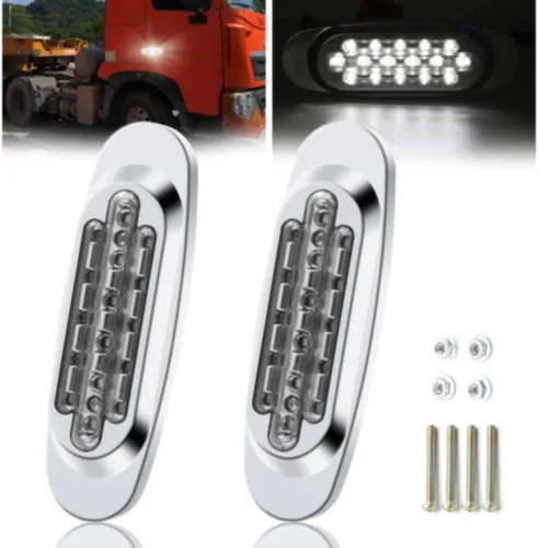 Vista 11 de 2 luces LED de marcador de remolque de 16 LED, luz de espacio para montaje en superficie, 5.9 pulgadas, impermeable, sellada, luz indicadora