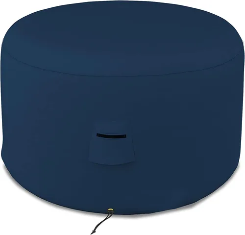 Vista 8 de Covers & all Funda otomana redonda, PVC de 12 onzas, impermeable, resistente a los rayos UV y a la intemperie, protector de muebles de jardín