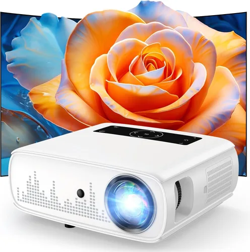 Vista 11 de GROVIEW Native - Proyector Bluetooth 1080P, mini proyector portátil de cine en casa con altavoz integrado, compatible con PS5/Switch/USB