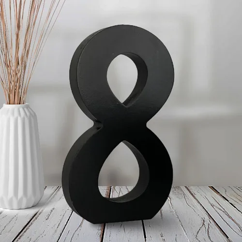Vista 16 de AOCEAN Números de madera negra de 6 pulgadas, número de madera sin terminar para Halloween, números decorativos de pie, rebanadas, decoración