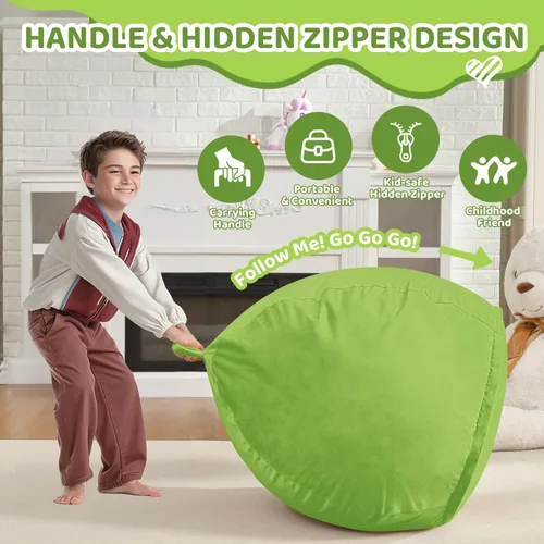 Vista 10 de Puf de 5 pies, puf grande con relleno de espuma viscoelástica, sofá puff esponjoso con funda de terciopelo holandés, puf redondo para sala de estar