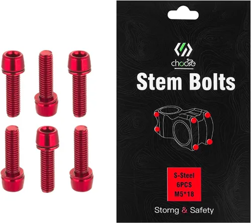 Vista 8 de CNC Pernos de vástago de bicicleta, pernos de vástago para BMX/MTB/bicicleta de carretera con arandelas (rojo/azul/naranja/verde/arcoíris)