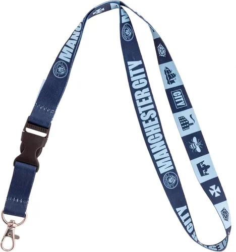 Desert Cactus Manchester City Lanyard Man City MCFC Football Soccer Car Keys ID Badge Holder Keychain Detachable Breakaway Snap Buckle (Lanyard