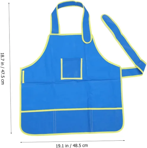 Vista 8 de Painting Apron Smock for Arts Crafts Years Four Pockets for Easy Storage for DIY Painting Drawing Activities Blue