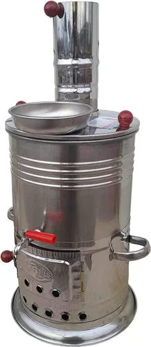 Vista 6 de Samovar - Calentador de agua de carbón (4 litros/150 onzas), barco, camping, senderismo, caza, hervidor de agua para barbacoa