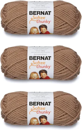 Vista 22 de Ovillo sólido Bernat Softee Chunky, Acrílico, Rojo Berry, Paquete de 1