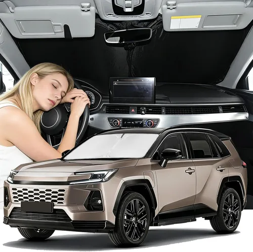Vista 73 de Parasol para parabrisas de 4 capas, ajuste personalizad, tela 240T, plegable, bloquea los rayos ultravioletas, accesorios de automóvil