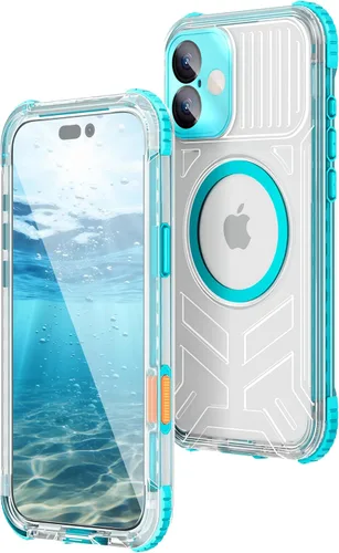Vista 46 de WIFORT Funda impermeable para iPhone 15, [IP68 bajo el agua a prueba de polvo] [pantalla integrada] [15 pies a prueba de golpes militar], cubierta