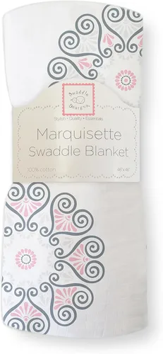 Vista 9 de SwaddleDesigns Marquisette - Manta para envolver pañales, muselina de algodón de alta calidad, cheurón azul