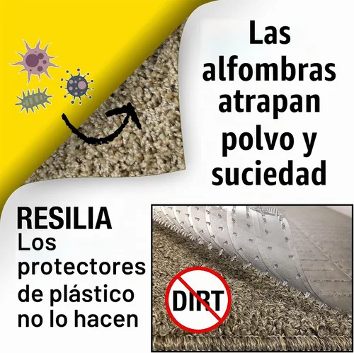 Vista 5 de RESILIA Protector/Alfombrilla Premium de Piso Extra Resistente para Suelos Alfombrados – Protección de Alfombra de Vinilo Plástico Antideslizante
