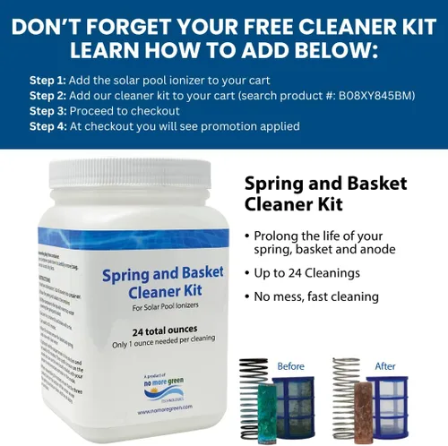 Vista 4 de Ionizador solar original para piscinas Limpiador de piscinas, utiliza hasta un 85% menos de cloro, para piscinas de hasta 35,000 galones, programa