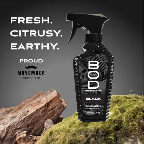 Vista 3 de BOD man Fragancia corporal en aerosol, negro, 8 onzas líquidas (paquete de 2)