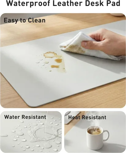Vista 345 de Aothia Protector de escritorio de cuero, alfombrilla para mouse, alfombrilla de escritorio de oficina, 31.5 x 15.7 pulgadas, secante de escritorio