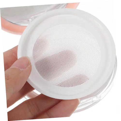 Vista 8 de Caja de polvo con espejo, esponjas de maquillaje para base, maquillaje de soplo, rubor, maquillaje, contenedor de polvo recargable, esponja