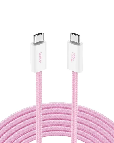 Vista 13 de Belkin Cable USB C a USB C, 3.3 pies, 60 W, cargador tipo C, cable de carga para iPhone, suave, trenzado, flexible para iPhone 16, Galaxy S25, Pixel