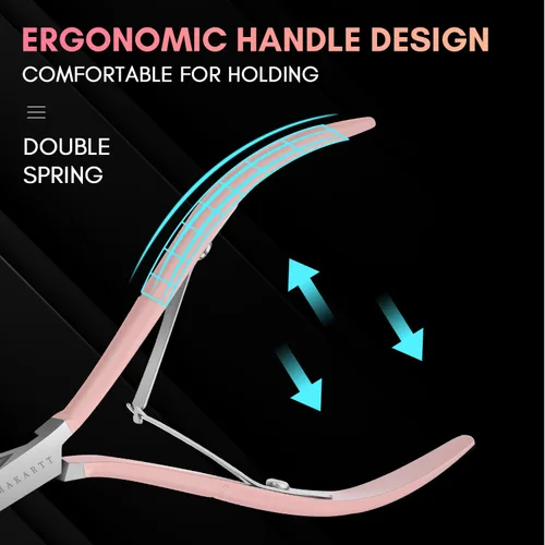 Vista 3 de Makartt Cortacutículas, Cortador de Cutículas Rosa Extremadamente Afilado de Mandíbula Completa Removedor de Cutículas Cuidado de Uñas para Manicura