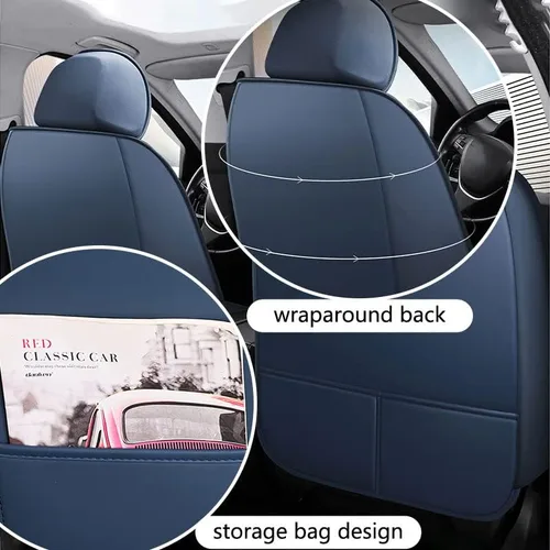 Vista 3 de JOJ Fundas de asiento de automóvil para Hyundai Santa Fe 2001-2023, funda de asiento de automóvil de 5 asientos, antideslizantes, impermeables
