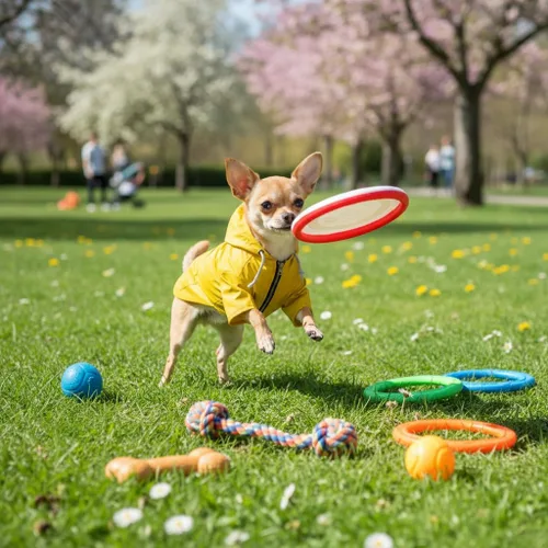 Vista 2 de Chubasquero impermeable para cachorros con capucha para perros pequeños y medianos, poncho con correa reflectante, bolsillo de almacenamiento