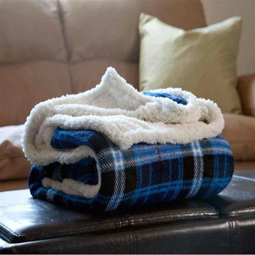 Lavish Home Manta Sherpa reversible de 50 x 60 pulgadas, lavable a máquina, manta acogedora para sofá, silla o cama, 50 x 60 pulgadas