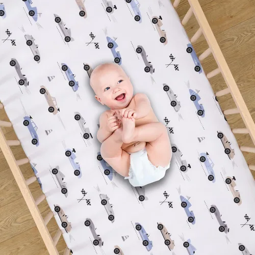Vista 5 de Lambs & Ivy – Juego de cama para cuna de 3 piezas, diseño de autos/transporte, para bebé