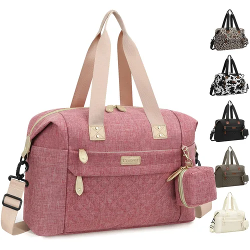 Vista 19 de Pritent Bolsa de Pañales Tote - Bolsas de Pañales para Bebé con Estuche para Chupete, Correas para el Hombro, Clips para Cochecito, Bolsa Grande
