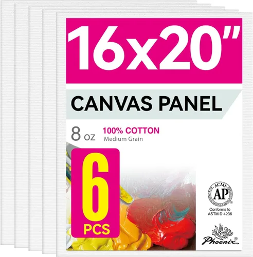 Vista 22 de PHOENIX Paneles de Lienzo Pequeños para Pintura de 3x5 Pulgadas, Paquete de Valor de 12 Unidades - 8 Oz Triple Imprimado 100% Algodón Libre de Ácido