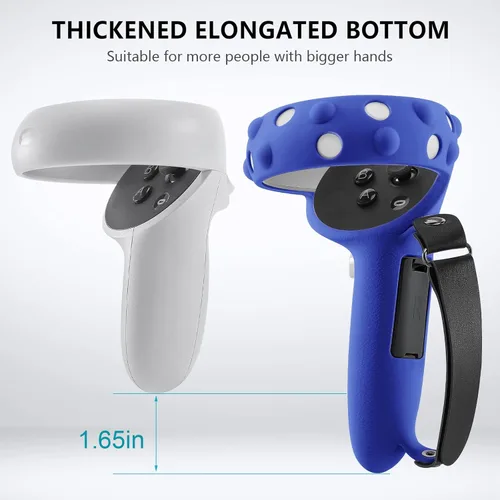 Vista 5 de for Oculus Quest 2 Accessories Silicone Face Cover VR Shell Cover Touch Controller Lengthening Grip Cover with Battery Opening Adjustable with