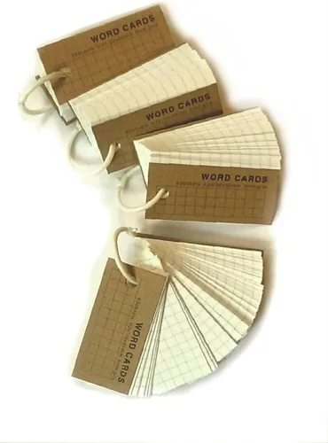 Mini tarjetas flash en blanco con anillo de carpeta, juego de 4 barajas de 1.25 x 2.5, 80 cartas cada una (320 tarjetas). Modelo: