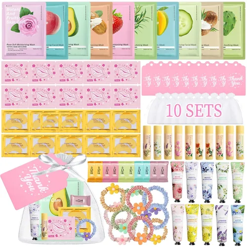 90 piezas de suministros de fiesta de spa para mujeres y niñas, recuerdos de fiesta de spa incluyen máscaras faciales, crema de manos, bálsamo