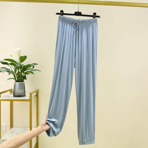 Vista 3 de Women's Homewear Pants Casual Elastic High Waisted Active Pants Solid Loose Straight Pants Thin Breathable Trousers