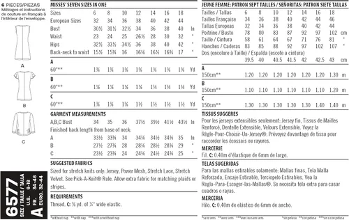 Vista 4 de NEW LOOK Patrón de costura 6577 - Tops de punto para señoritas, A (6-8-10-12-14-16-18)