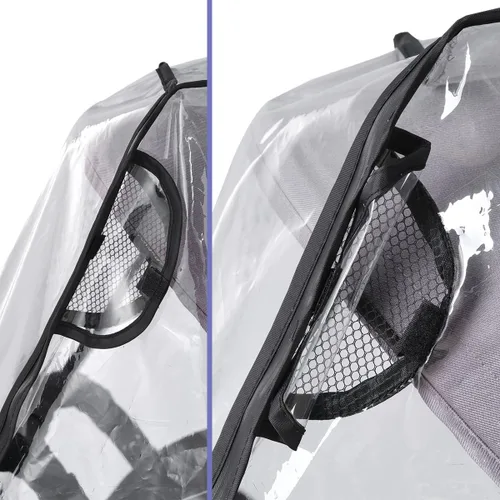 Vista 5 de SeedFuture Funda de lluvia para cochecito doble, lado a lado, universal, accesorios para cochecito, cubierta de lluvia para cochecito doble