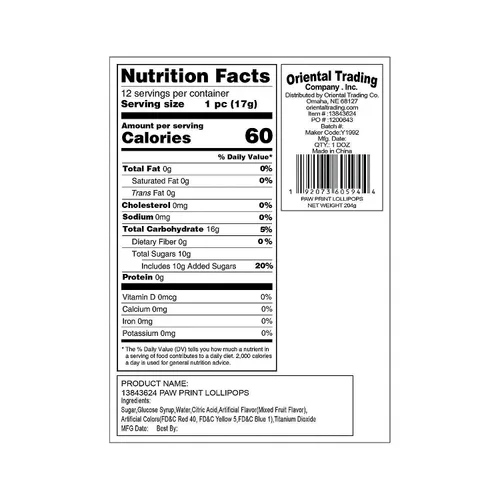 Vista 2 de Chupones con estampado de patas (juego de 12 paletas envueltas individualmente) Caramelos de fiesta