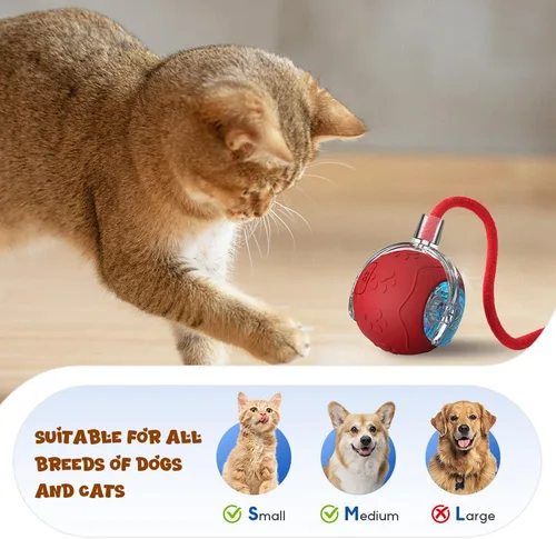 Vista 2 de Bolas de juguete interactivas para gatos Foxiod, nuevas bolas rodantes interactivas de gato 2025, actualización 3.0 de juguetes con cola de gato