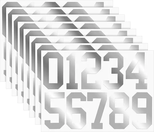 Vista 14 de TaoBary 8 hojas de calcomanías de números para buzón, calcomanías de números de vinilo impermeables, autoadhesivas 0-9, calcomanías de vinilo